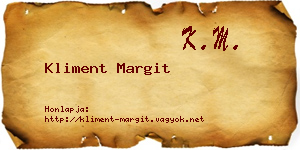Kliment Margit névjegykártya